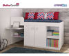 Imagen de Cama Sommier 1 Plaza Colchon 17 Cm Escritorio Ropero