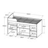 Imagen de Cama Sommier 1 Plaza Colchon 17 Cm Escritorio Ropero