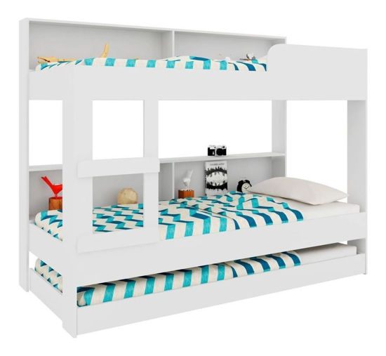 Imagen de Set TRICAMA MIAMI blanca (cucheta + cama carro)
