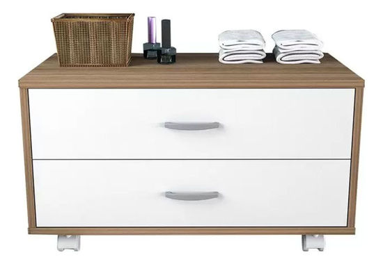Imagen de Mueble FLAMENGO con cajones valnut blanca