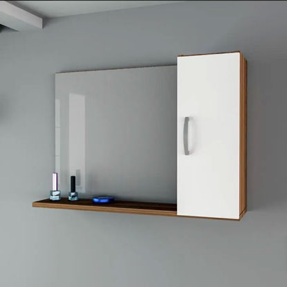 Imagen de Botiquin RITA baño 1 puerta blanco/amaderado
