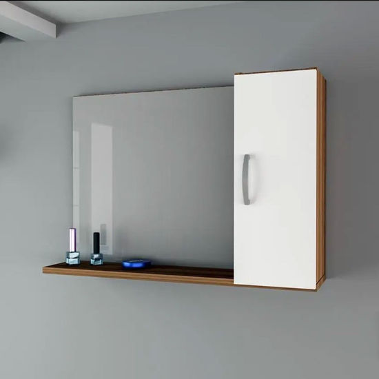 Imagen de Botiquin RITA baño 1 puerta blanco/amaderado