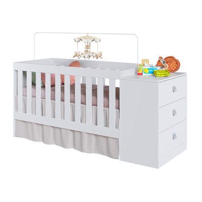 Imagen de Cuna ENCANTO con cajonera blanca