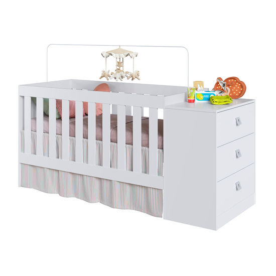 Imagen de Cuna ENCANTO con cajonera blanca