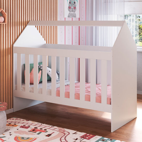 Imagen de Cuna CASITA blanca 74 x 133