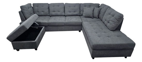 Imagen de Sofa esquinero LAS VEGAS DER gris (1a3)