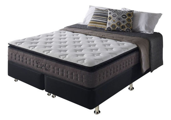 Imagen de Sommier Queen Resortes Pocket Pillow Top Espuma Visco Gel