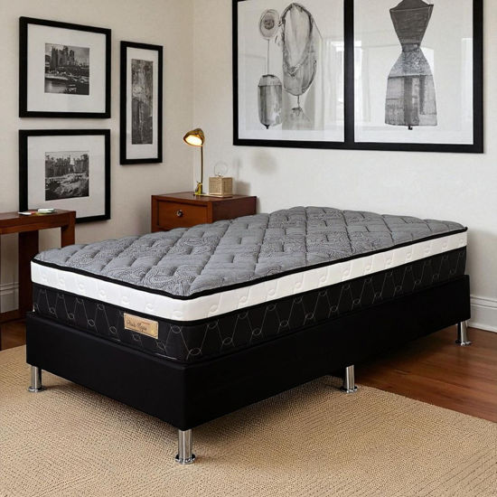 Imagen de Set Colchon PERLA NEGRA + Box PREMIUM 110 188