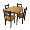 Imagen de Juego comedor BARBACOA mesa + 4 sillas negro miel