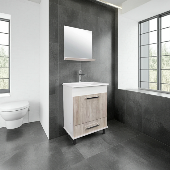 Imagen de Conj baño VALENCIA 60cm blanco/malbec