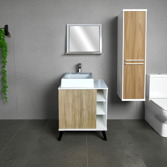 Imagen de Conj. de baño BERLIN 60 cm  blanco/cartag