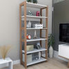 Imagen de Estanteria Armario Biblioteca Living 5 Estantes Estilo Eames Color Blanco/castaño