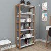 Imagen de Estanteria Armario Biblioteca Living 5 Estantes Estilo Eames Color Blanco/castaño