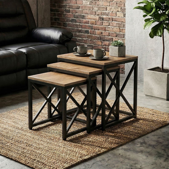 Imagen de Mesa de Living SCOT Set x3 45/40/35cm cuadrada